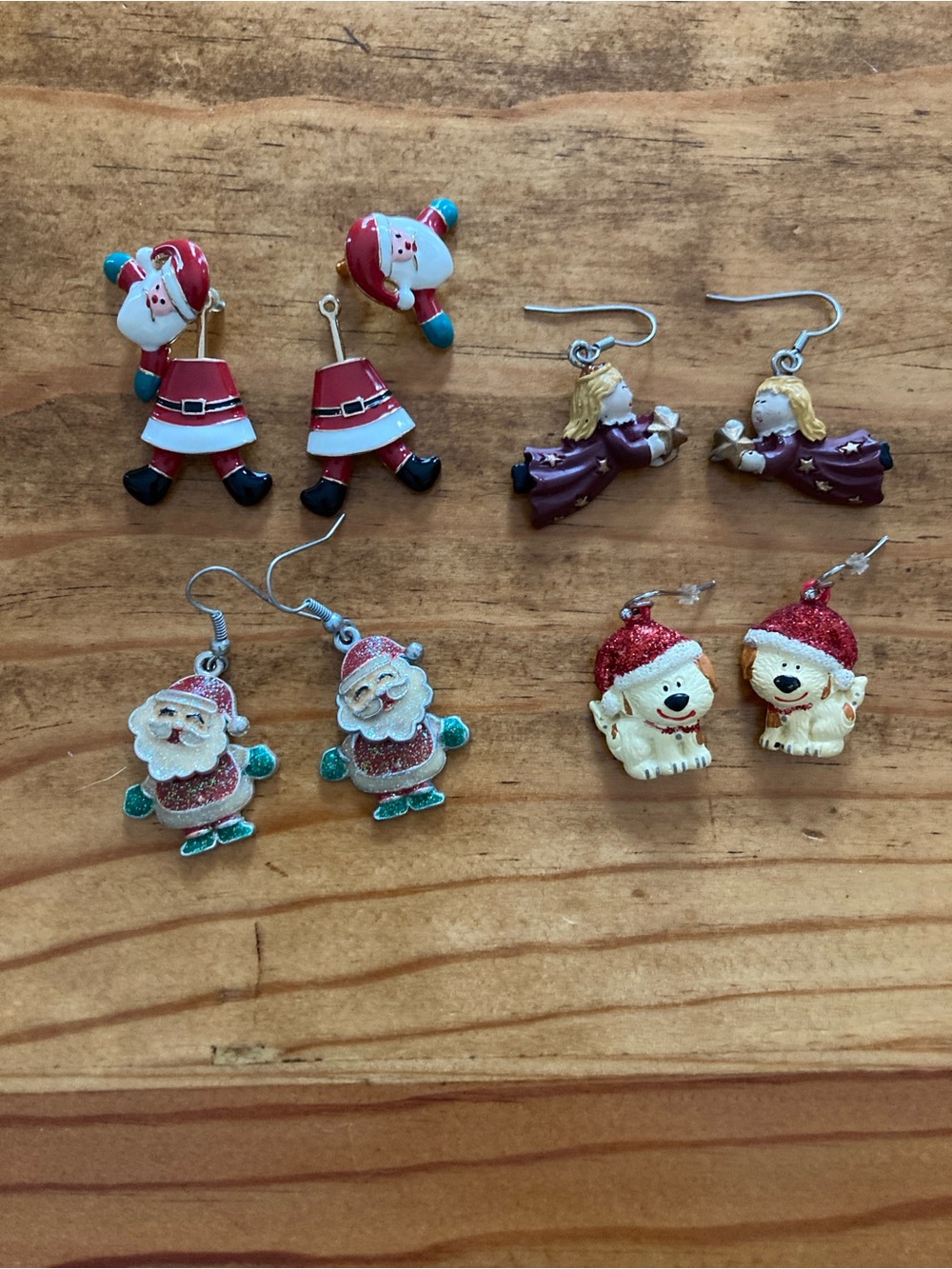Christmas Earrings Set - Red & White Santa and Festive Characters